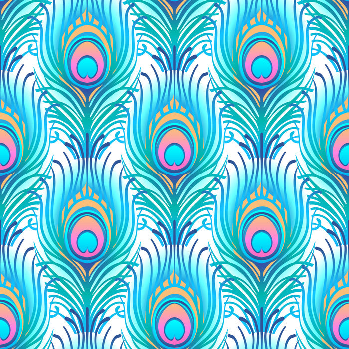 Bird Fabric, Peacock Fabric, Feathers in Turquoise, Cotton or Fleece 3845 - Beautiful Quilt