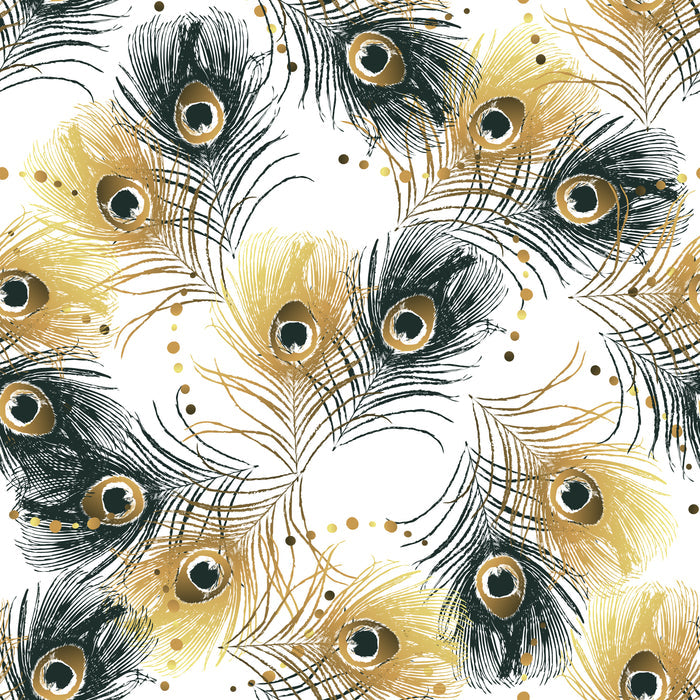 Bird Fabric, Peacock Fabric, Gold and Black, Cotton or Fleece 3847 - Beautiful Quilt