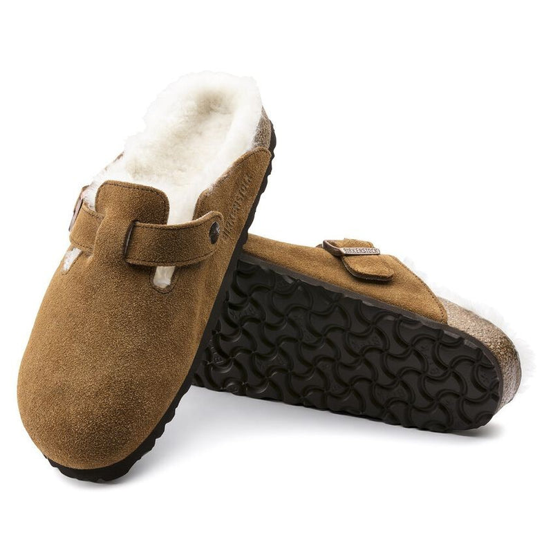 Birkenstock Boston Shearling Suede Leather  1001140  Mink