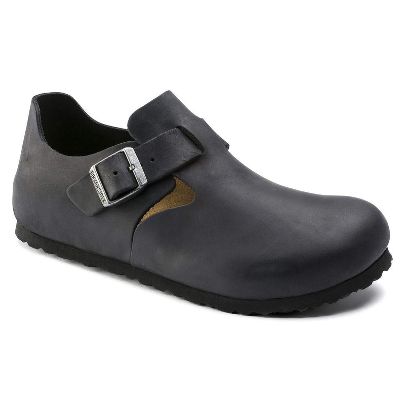 Birkenstock London Leather Unisex Slip on Shoes 166541  Black