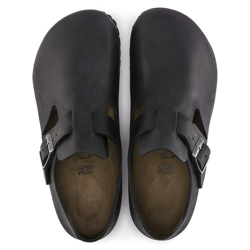 Birkenstock London Leather Unisex Slip on Shoes 166541  Black