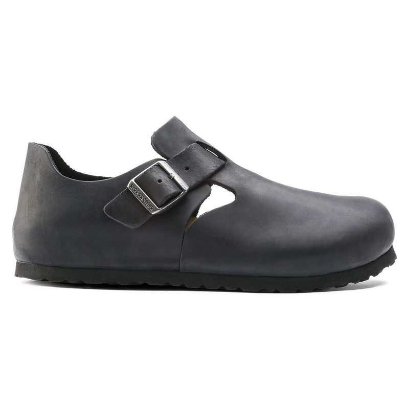 Birkenstock London Leather Unisex Slip on Shoes 166541  Black