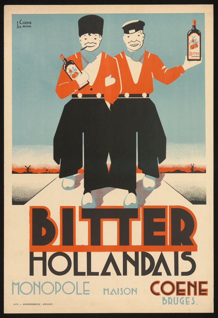 Bitter Hollandais Vintage Advertising Poster by L. Burghgraeve, 1932