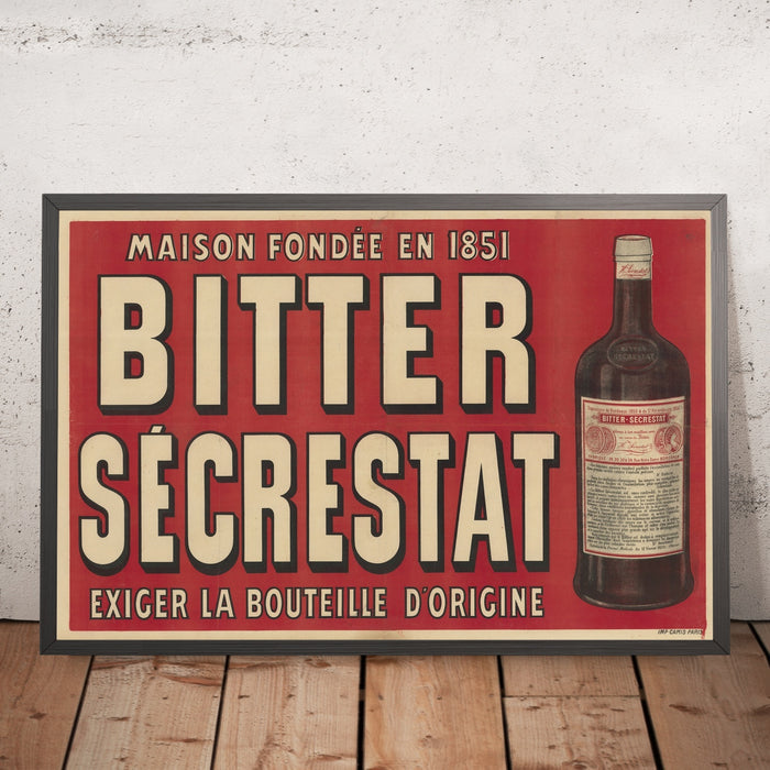 A framed image of Bitter Sécrestat Vintage Advertising Poster, 1851