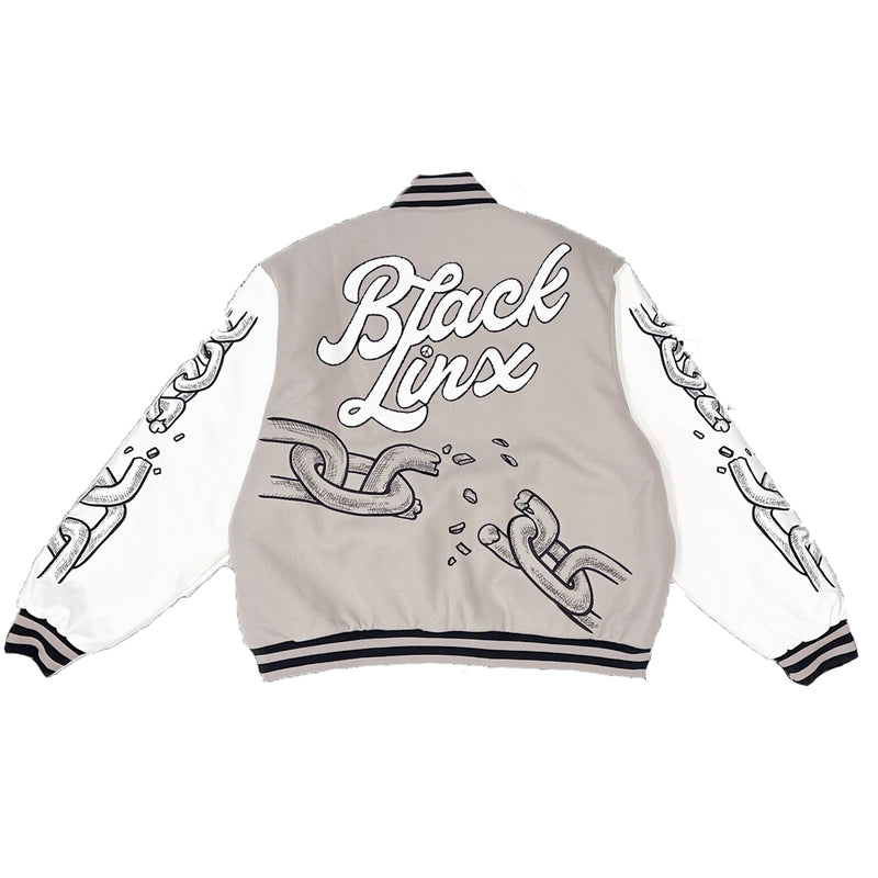BLACK LINX LETTERMAN JACKET "GREY AREA"