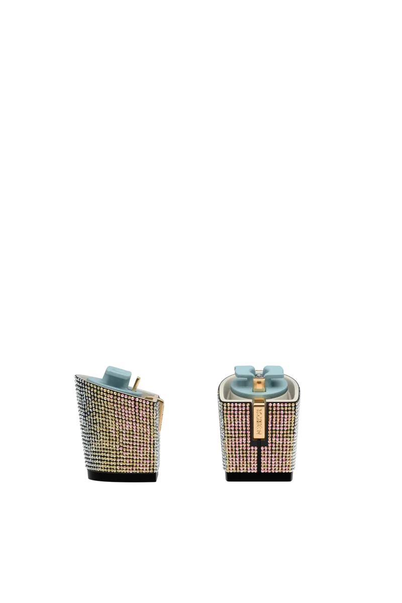 Block Heel Kit 3 Coal Iridescent Rhinestone