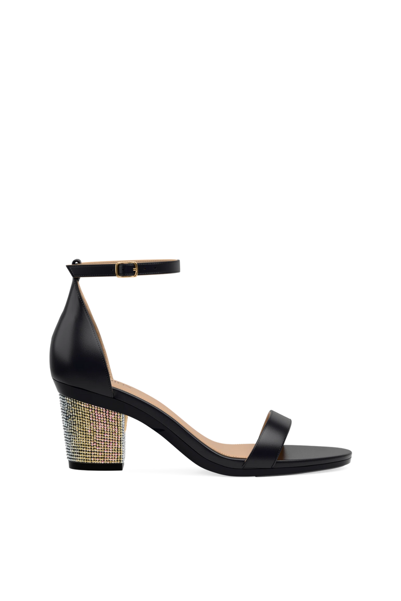 Block Heel Kit 3 Coal Iridescent Rhinestone