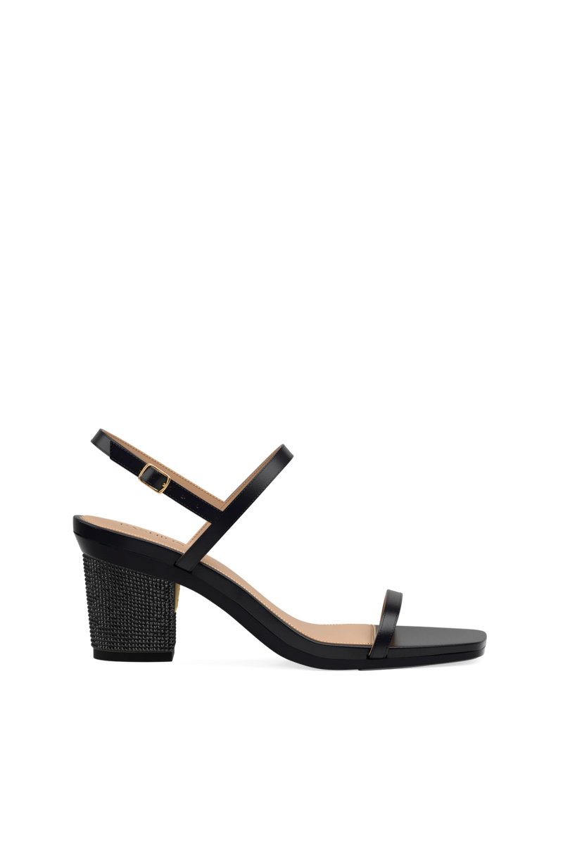 Block Heel Kit 3 Coal Rhinestone