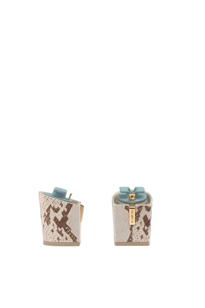 Block Heel Kit 3 Ivory Snakeskin