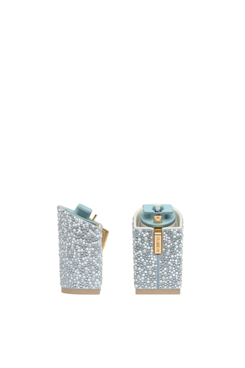 Block Heel Kit 4 Baby Blue Pearl & Rhinestone