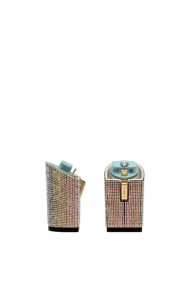 Block Heel Kit 4 Coal Iridescent Rhinestone