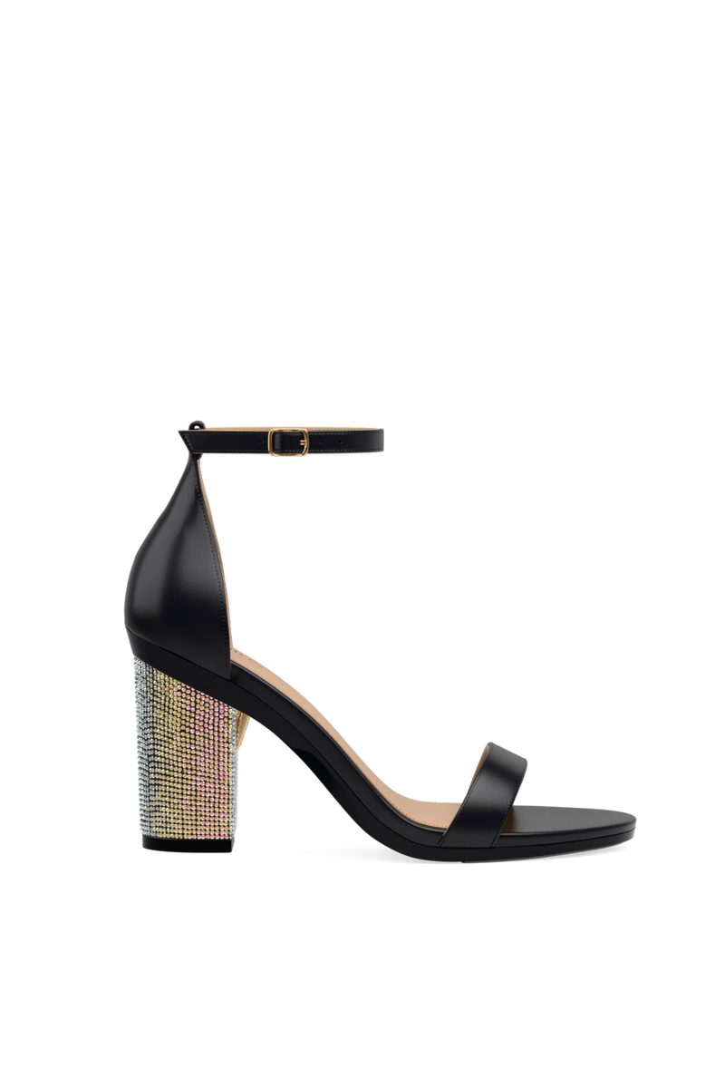 Block Heel Kit 4 Coal Iridescent Rhinestone