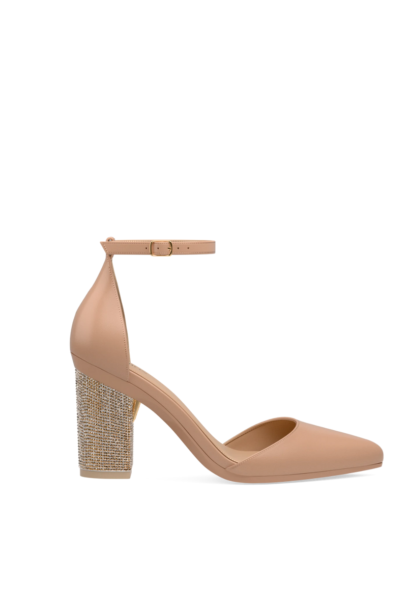 Block Heel Kit 4 Gold Rhinestone