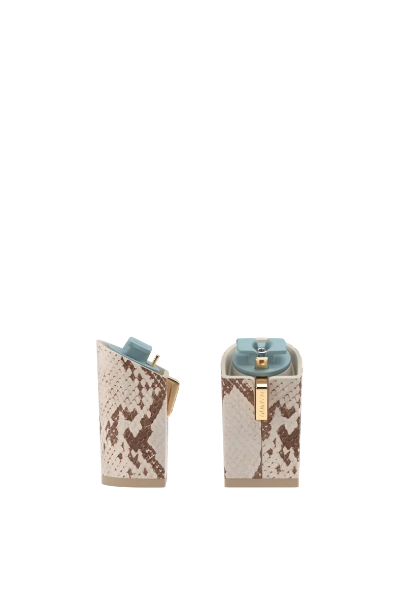 Block Heel Kit 4 Ivory Snakeskin