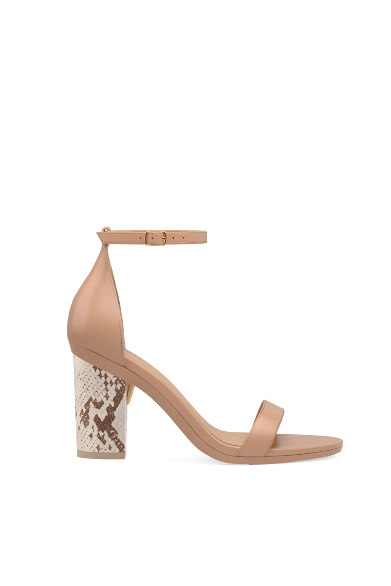 Block Heel Kit 4 Ivory Snakeskin