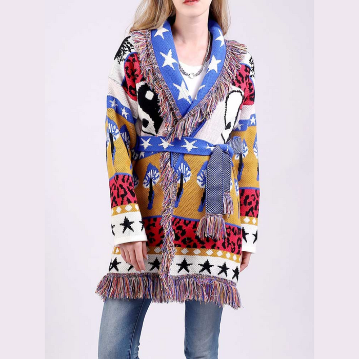 Blue Tallulah Oversized Cardigan Jacket