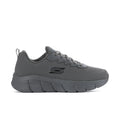 Skechers men's dark grey mesh slip-on sneakers with cushioned rubber sole