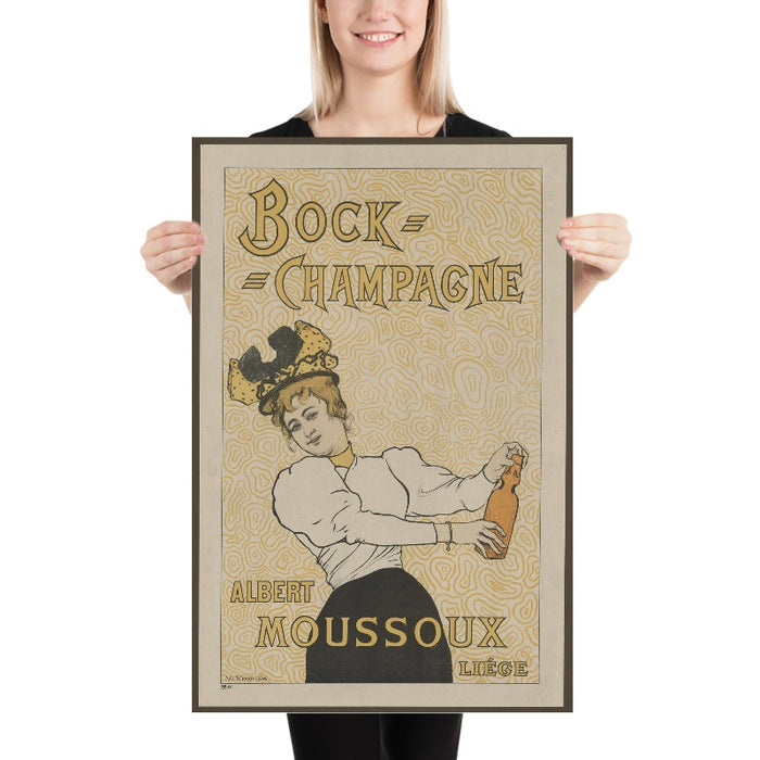 Bock-Champagne Vintage Advertising Poster by Armand Rassenfosse, 1894
