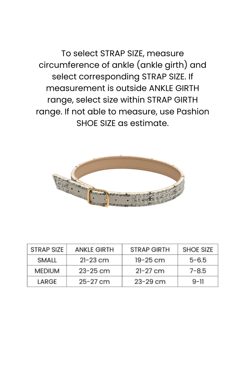 Bone Tweed Ankle Strap