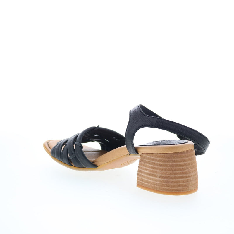 Born Shonie Women' BR0054301 Black Leather  Heeled Sandals Shoes US 10