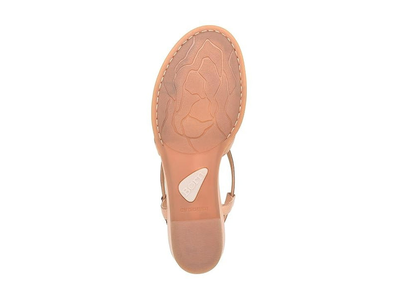 Born Sibyl BR0055702 Womens Beige Leather Hook & Loop Wedges Sandals
