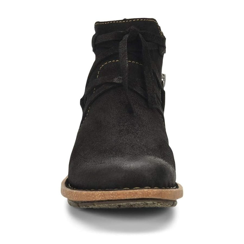 Born Tarkiln Black Suede Tie Wrap Ankle Chukka Boot Women 10 BR0013609 Casual