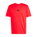 Men's red T-shirt with small black chest logo