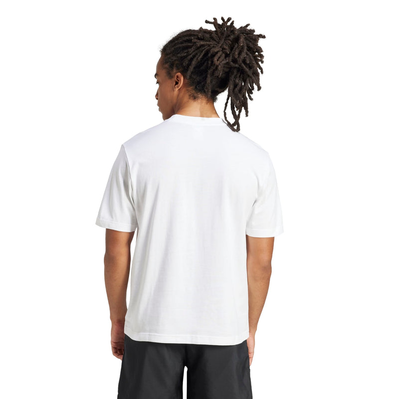 Men's white t-shirt back view with short sleeves