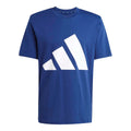 Men's navy T-shirt with large white logo print on the front