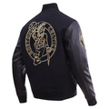 BOSTON CELTICS GOLD STITCH VARSITY JACKET BLACK