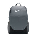 Nike Brasilia medium backpack in smoke grey with front zip pocket and swoosh logo