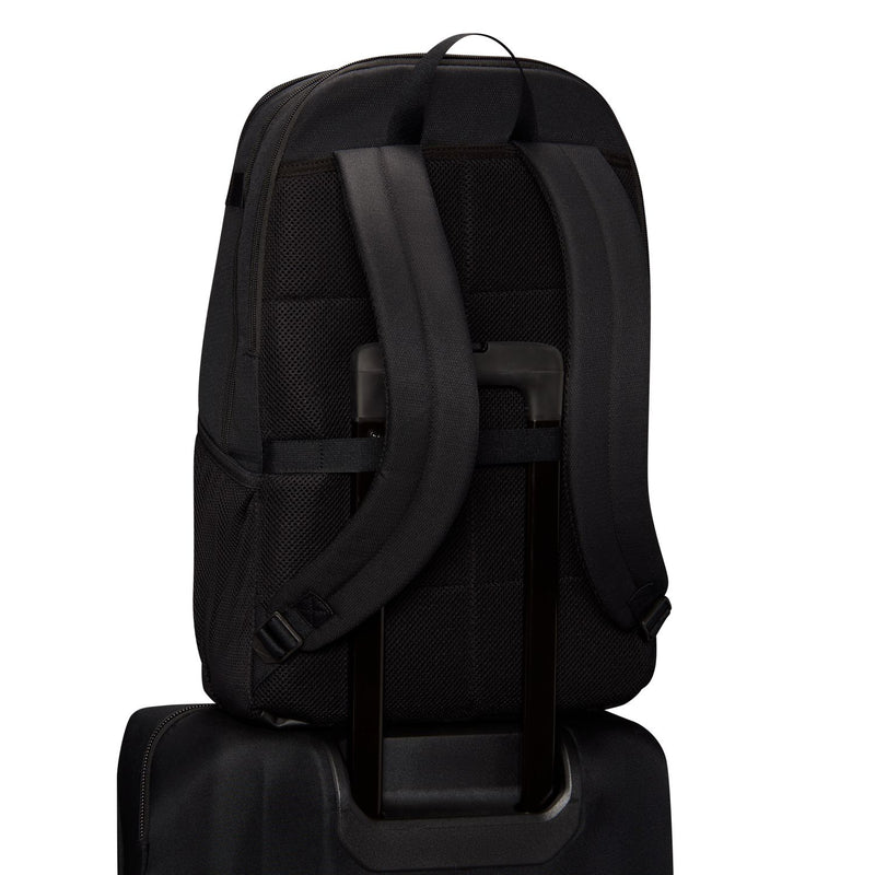 Nike Brasilia backpack back view with padded straps and integrated handle at base.
