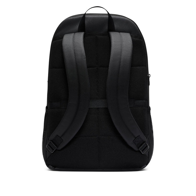 Nike Brasilia backpack back view with padded shoulder straps and ventilated mesh panels.
