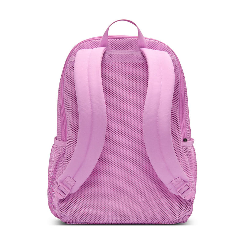 Light magenta mesh backpack with padded back panel and adjustable shoulder straps.