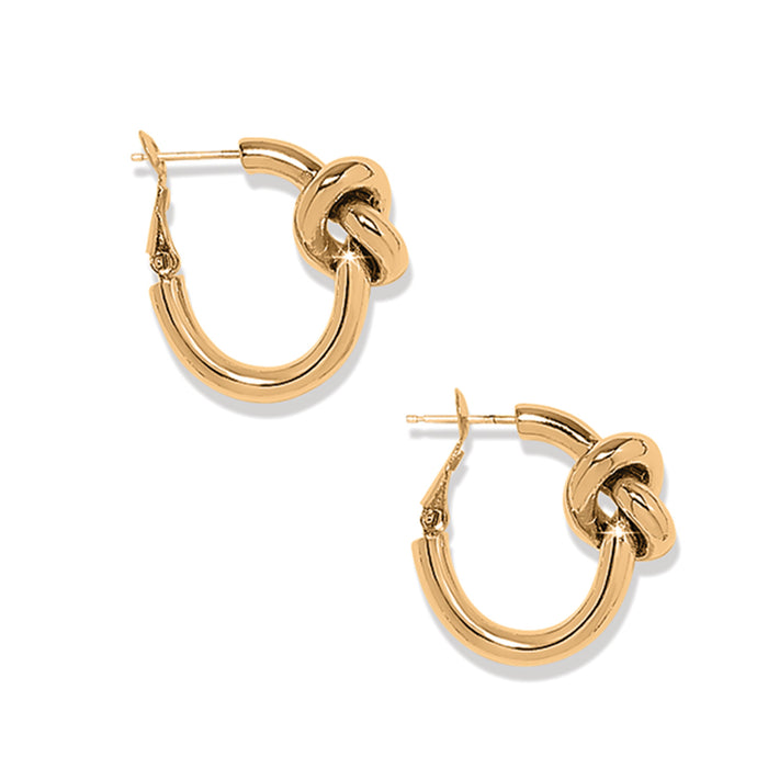Brighton Interlok Single Knot Hoop Earrings -Gold