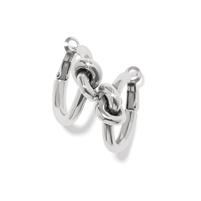 Brighton Interlok Single Knot Hoop Earrings -Silver