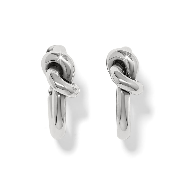 Brighton Interlok Single Knot Hoop Earrings -Silver
