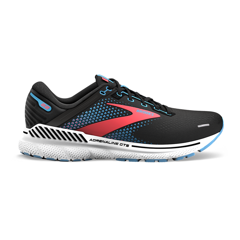 Brooks Adrenaline GTS 22 - Black - Lake Blue - Coral