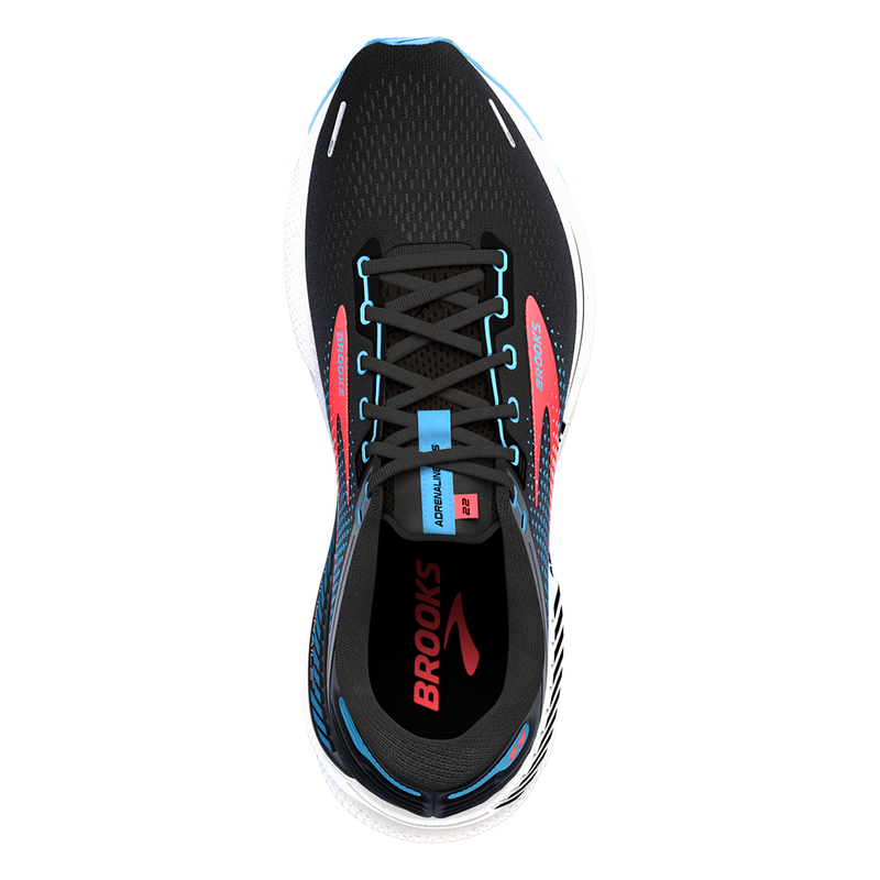 Brooks Adrenaline GTS 22 - Black - Lake Blue - Coral