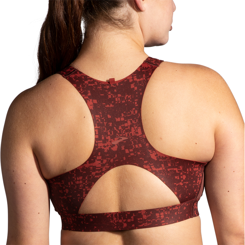 Brooks Drive 3 Pocket Run Bra - RR Glitch Print - Copper