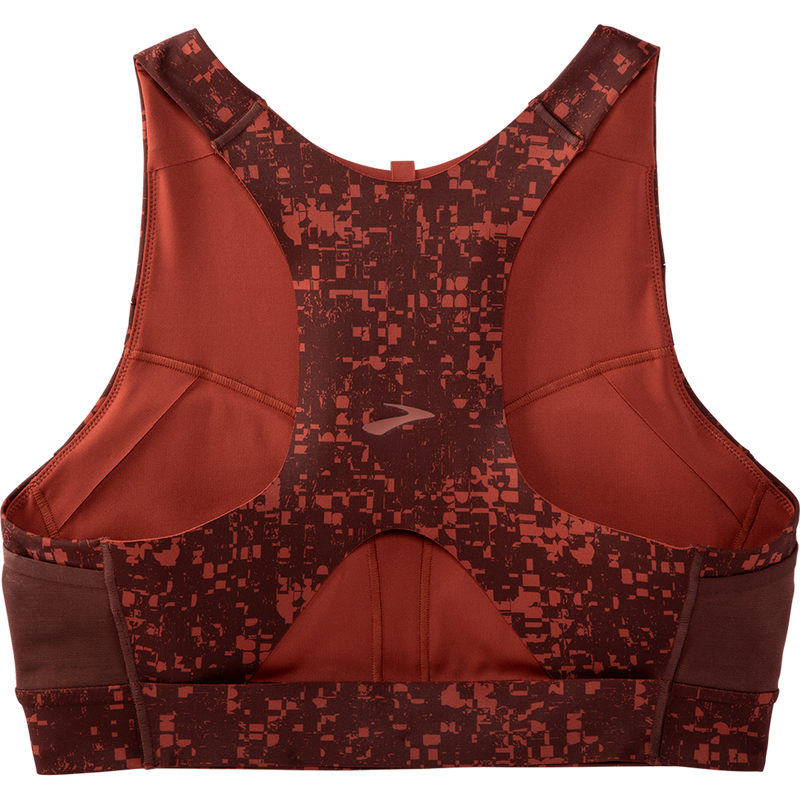Brooks Drive 3 Pocket Run Bra - RR Glitch Print - Copper