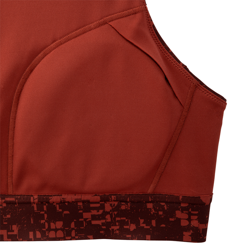 Brooks Drive 3 Pocket Run Bra - RR Glitch Print - Copper