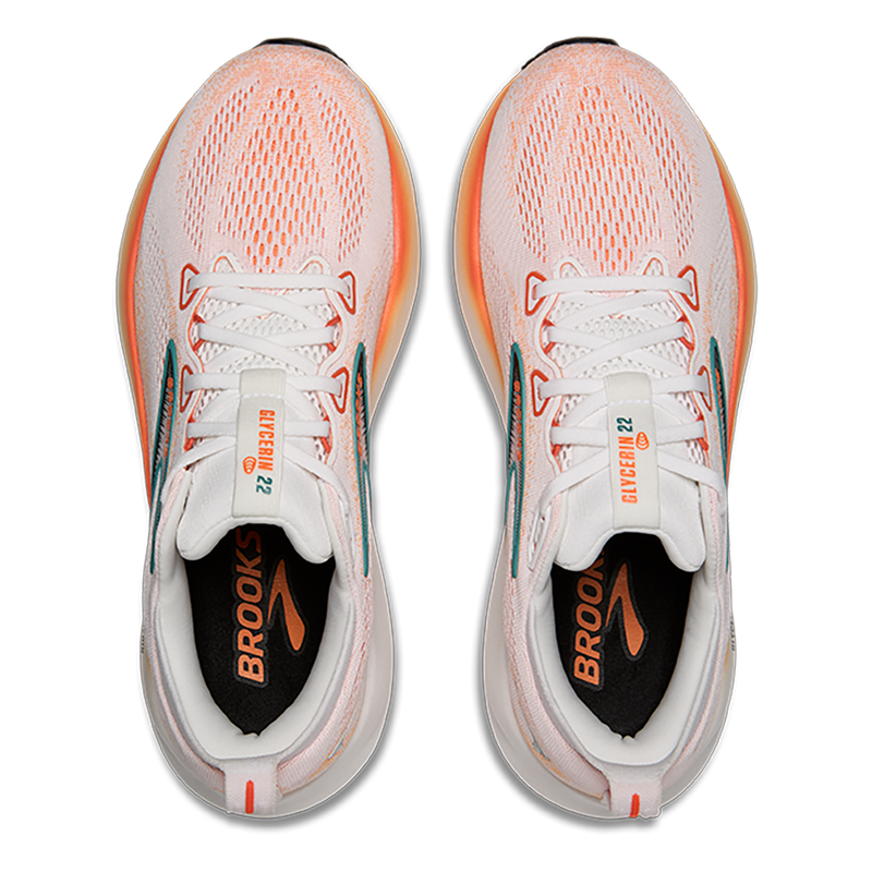 Brooks Glycerin 22 White - Orange - Green Blue Slate