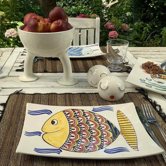 Ceramic Serving Platter PESCI by Improntabarre 02