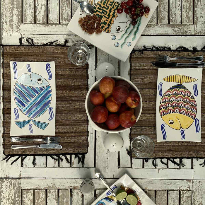 Ceramic Serving Platter PESCI by Improntabarre 03