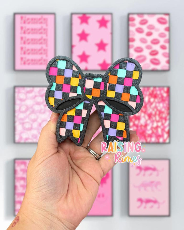 Checkered Bow Silicone Mold