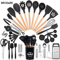 ChefCraft™ 44-Piece Premium Silicone Kitchen Utensil Set – Heat-Resistant Tools with Wooden Handles