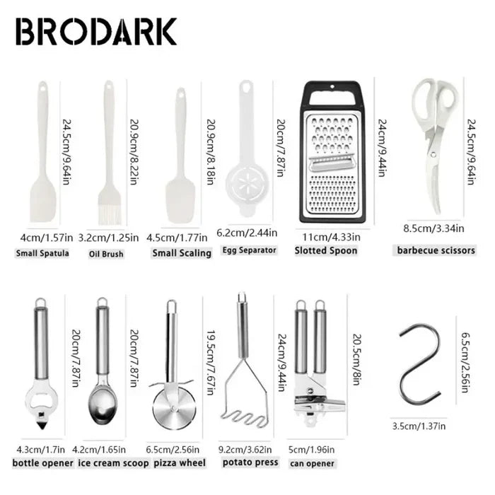 ChefCraft™ 44-Piece Premium Silicone Kitchen Utensil Set – Heat-Resistant Tools with Wooden Handles