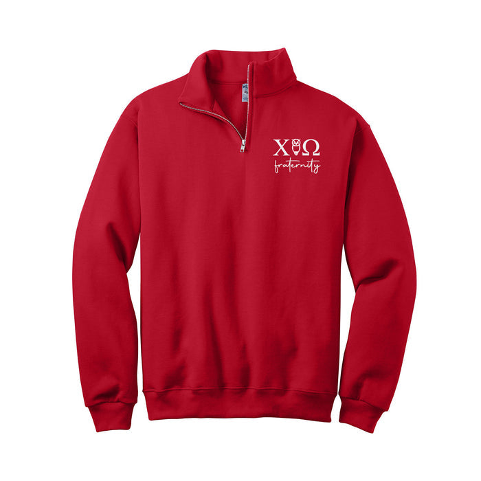 Chi Omega Quarter Zip with Chi Omega Owl