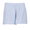 Women’s light blue knit waffle shorts with elastic waistband